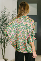 Optical Illusion Button Up Blouse - Charming Charlie