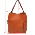 Orange 2in1 Chic Satchel Side Pocket With Long Strap Bucket Bag, This casual crossbody bucket bag is super soft Vegan leather and has convenient side pockets to carry water bottles, phones, or glasses and a removable zipper pouch. Gold hardware. Extra bag inside and strap to make it a crossbody. Perfect for carrying around your stuff, this bag is big enough for all your daily essentials.