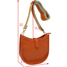 Orange Vegan Leather Guitar Strap Small Crossbody Purse, This Guitar Strap bag can be worn crossbody or on the shoulder. This Small Crossbody bag with selected durable vegan leather, nice style with various colors, Complement your existing outfit best Smooth fabric interior lining to avoid scratching item inside, Customized gold-tone metal fitting make you money's worth. Show your trendy side with this awesome crossbody bag. Have fun and look stylish with its fringe deta