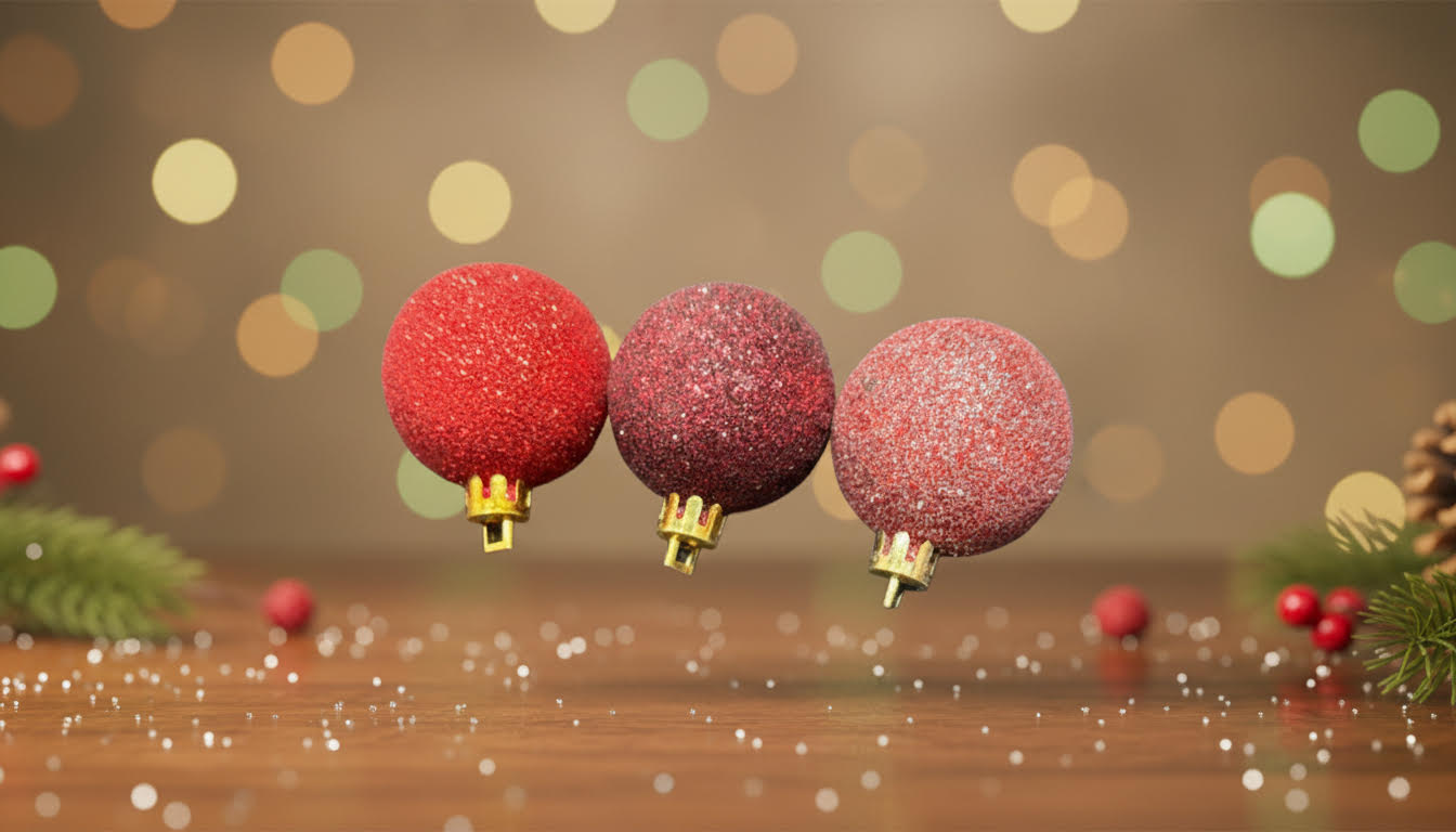 Glittery Red Christmas Ornaments - Pack of 20 - Charming Charlie