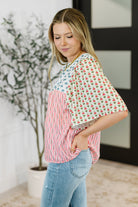 Outside Advantage Mixed Print Boho Blouse - Charming Charlie
