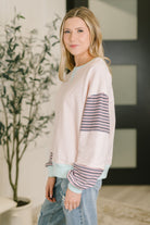Outside the Lines Oversized Color Block  Pullover - Charming Charlie