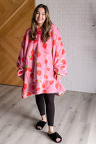 Oversized Blanket Hoodie in Strawberry - Charming Charlie
