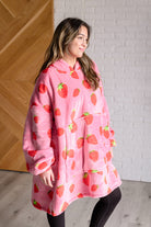 Oversized Blanket Hoodie in Strawberry - Charming Charlie