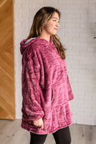 Oversized Velour Blanket Hoodie in Purple - Charming Charlie