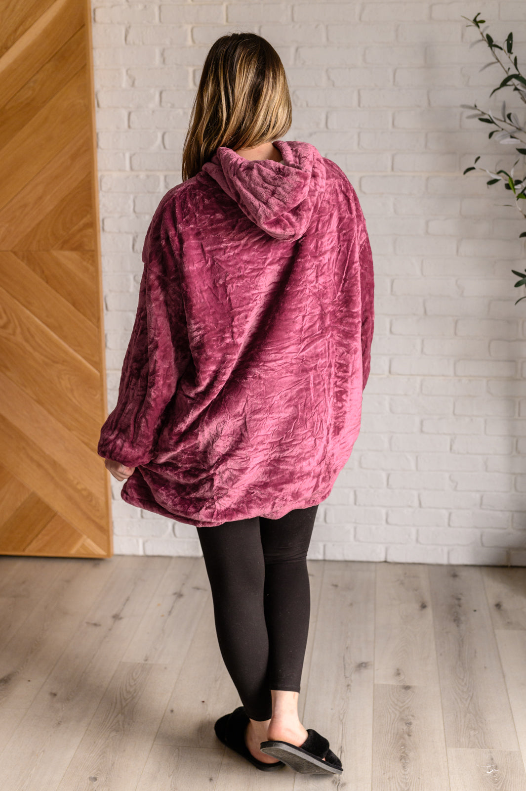 Oversized Velour Blanket Hoodie in Purple - Charming Charlie