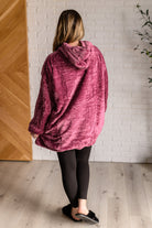 Oversized Velour Blanket Hoodie in Purple - Charming Charlie