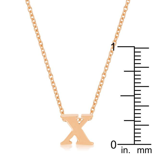 Rose Gold Finish Initial X Pendant - Charming Charlie
