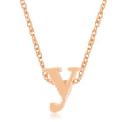 Rose Gold Finish Initial Y Pendant - Charming Charlie