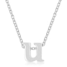 Rhodium Plated Finish Initial U Pendant - Charming Charlie