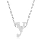 Rhodium Plated Finish Initial Y Pendant - Charming Charlie