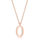 Elaina Rose Gold Stainless Steel O Initial Necklace - Charming Charlie
