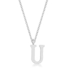 Elaina Rhodium Stainless Steel U Initial Necklace - Charming Charlie