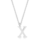 Elaina Rhodium Stainless Steel X Initial Necklace - Charming Charlie