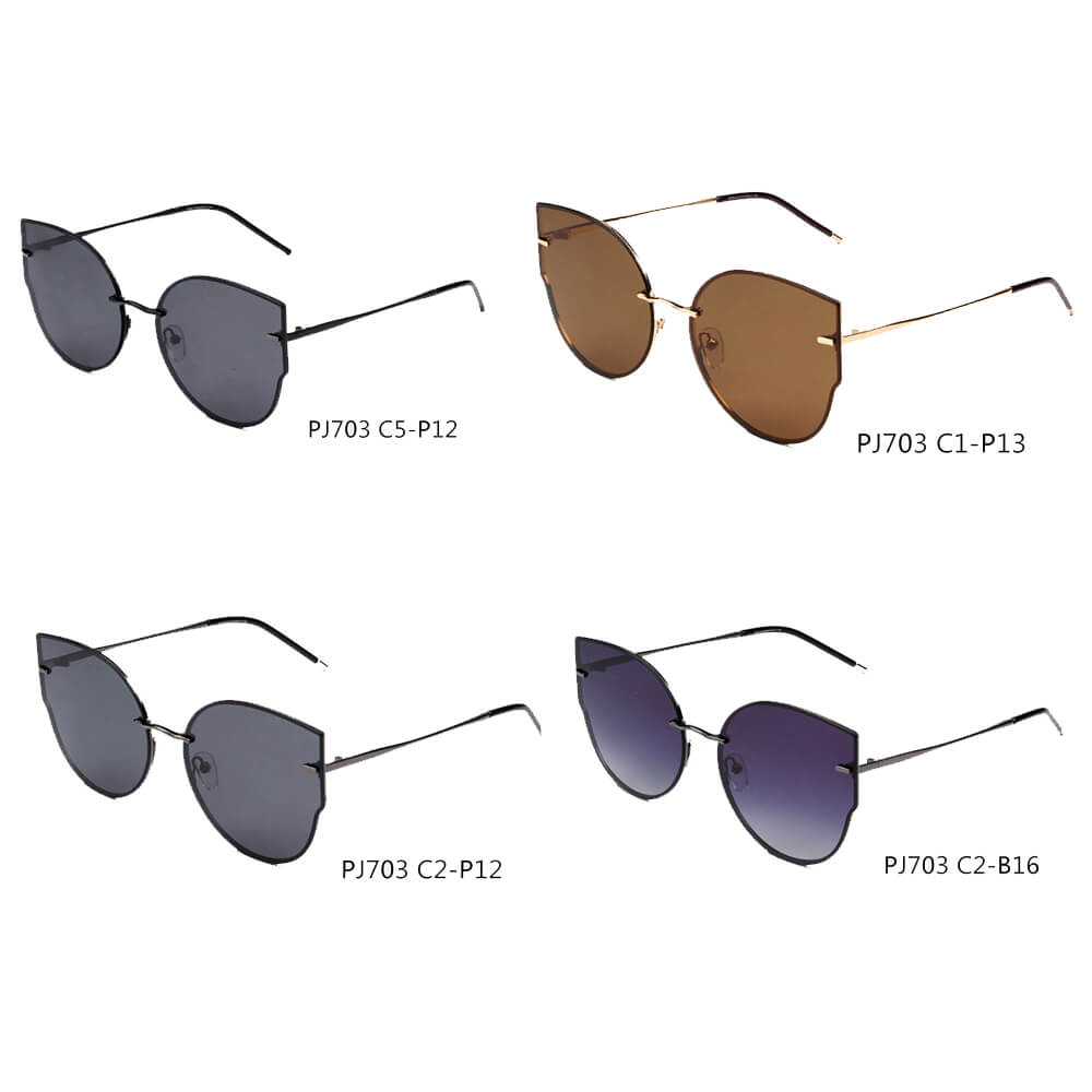 CUENCA | SHIVEDA PJ703 - Women Polarized Flat Lens Round Designer Cat Eye Sunglasses - Cramilo Eyewear - Stylish Trendy Affordable Sunglasses Clear Glasses Eye Wear Fashion