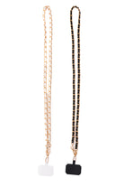 PU Leather Gold Chain Cell Phone Lanyard Set of 2 - Charming Charlie