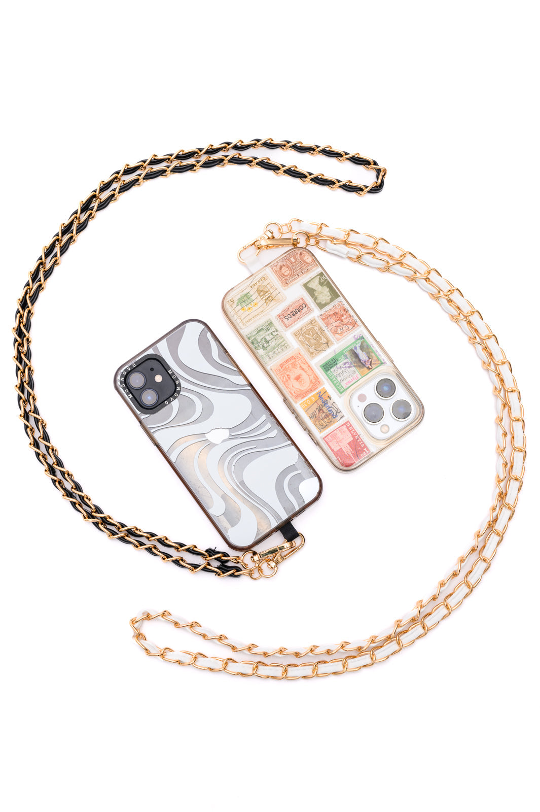 PU Leather Gold Chain Cell Phone Lanyard Set of 2 - Charming Charlie