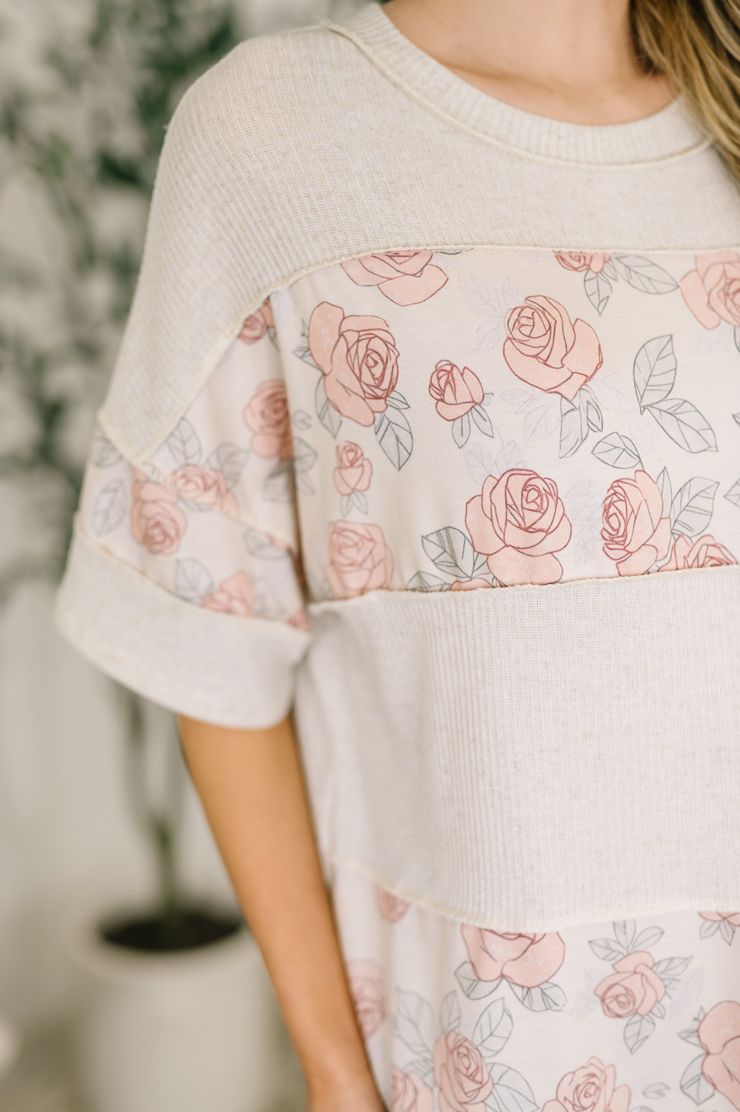 Painting the Roses Color Block Relaxed Top - Charming Charlie