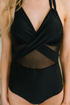 Palma Mesh Detail Halter Swimsuit - Charming Charlie
