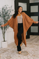 Pamper Travel Hooded Cardigan in Chestnut - Charming Charlie