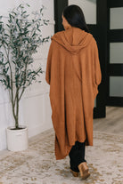 Pamper Travel Hooded Cardigan in Chestnut - Charming Charlie