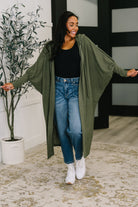 Pamper Travel Hooded Cardigan in Olive - Charming Charlie