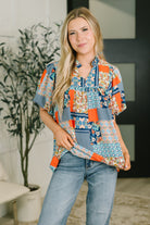 Pardon Me Patchwork Puff Sleeve Blouse - Charming Charlie
