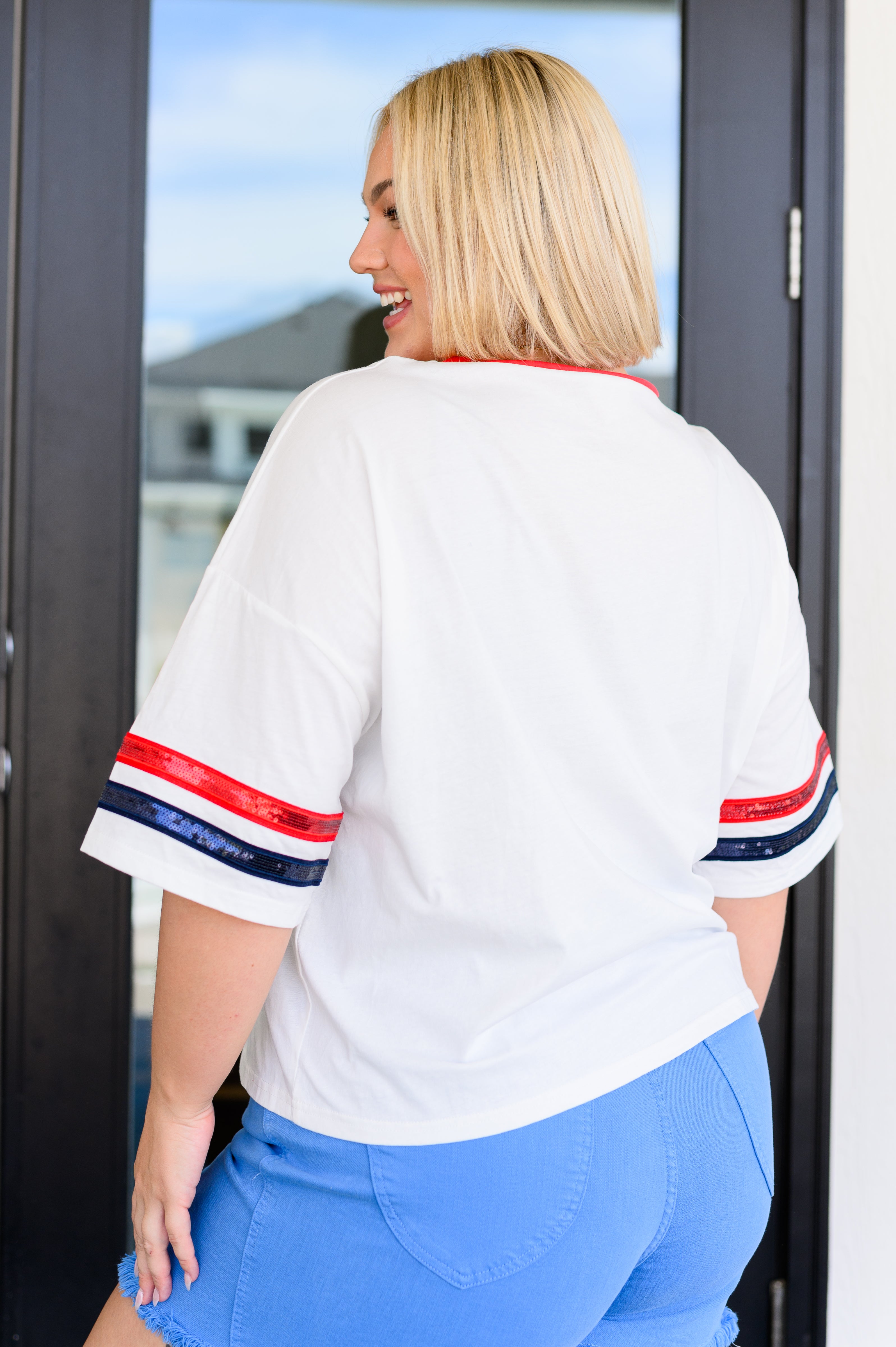 Party In The USA Drop Shoulder Top - Charming Charlie