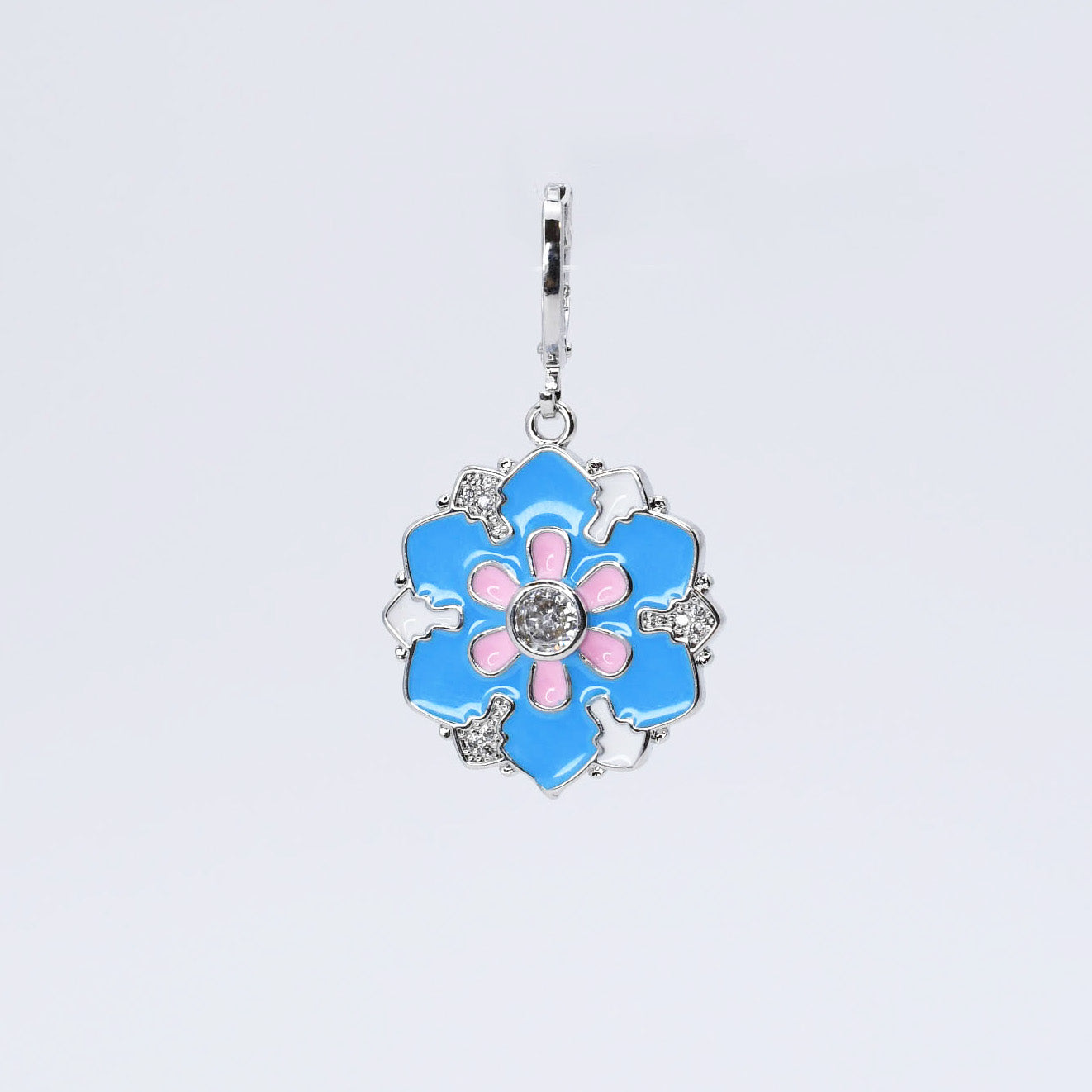 Pastel Flower Silver Charm CH-53 - Charming Charlie