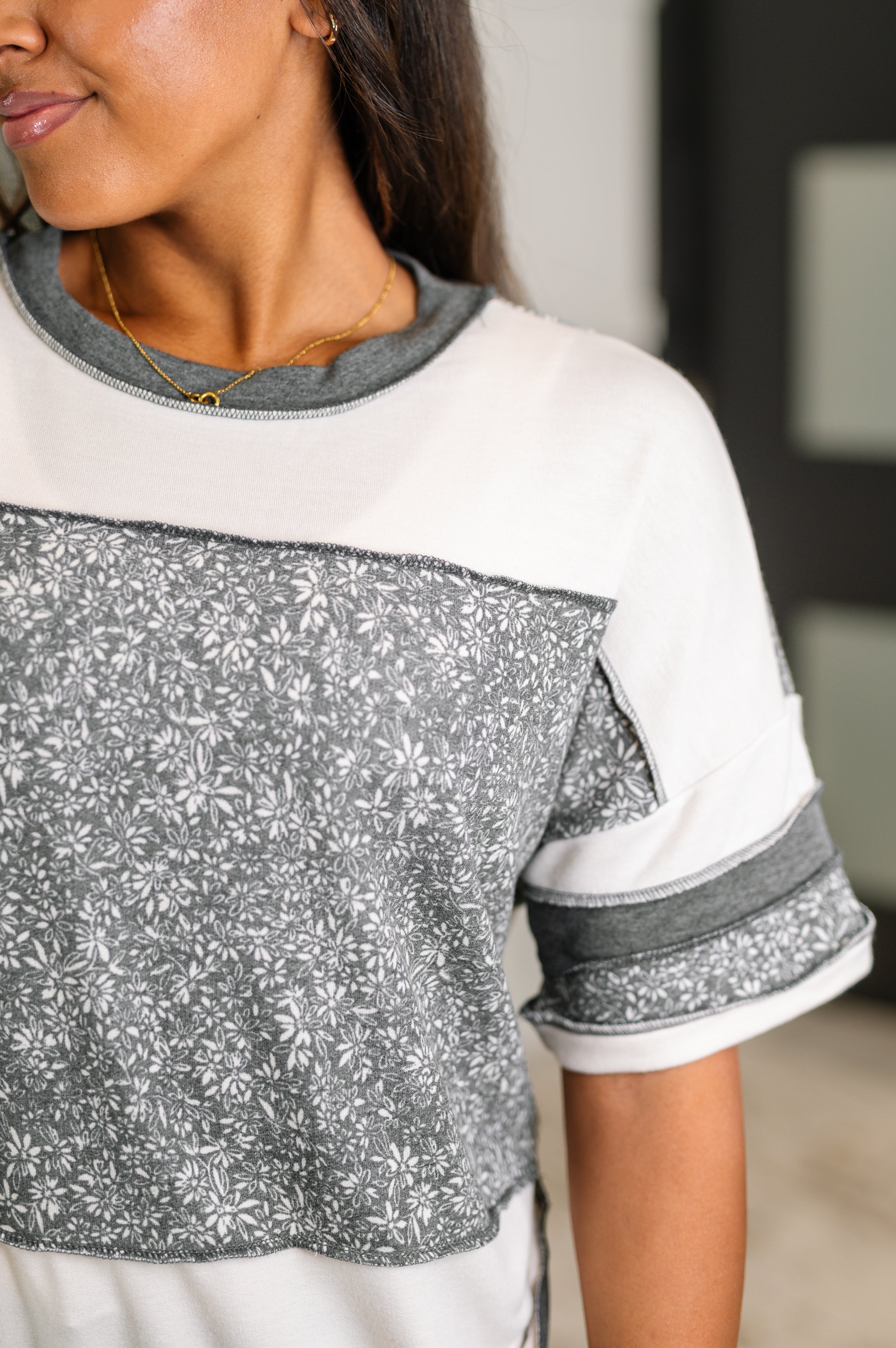 Patch Me If You Can Drop Shoulder Top - Charming Charlie