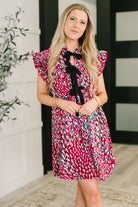 Pattern Pending Bow Detail Dress in Fuchsia and Black - Charming Charlie