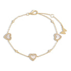 Mother of Pearl Pavé Multi Heart Stone Bracelet - Adina's Jewels