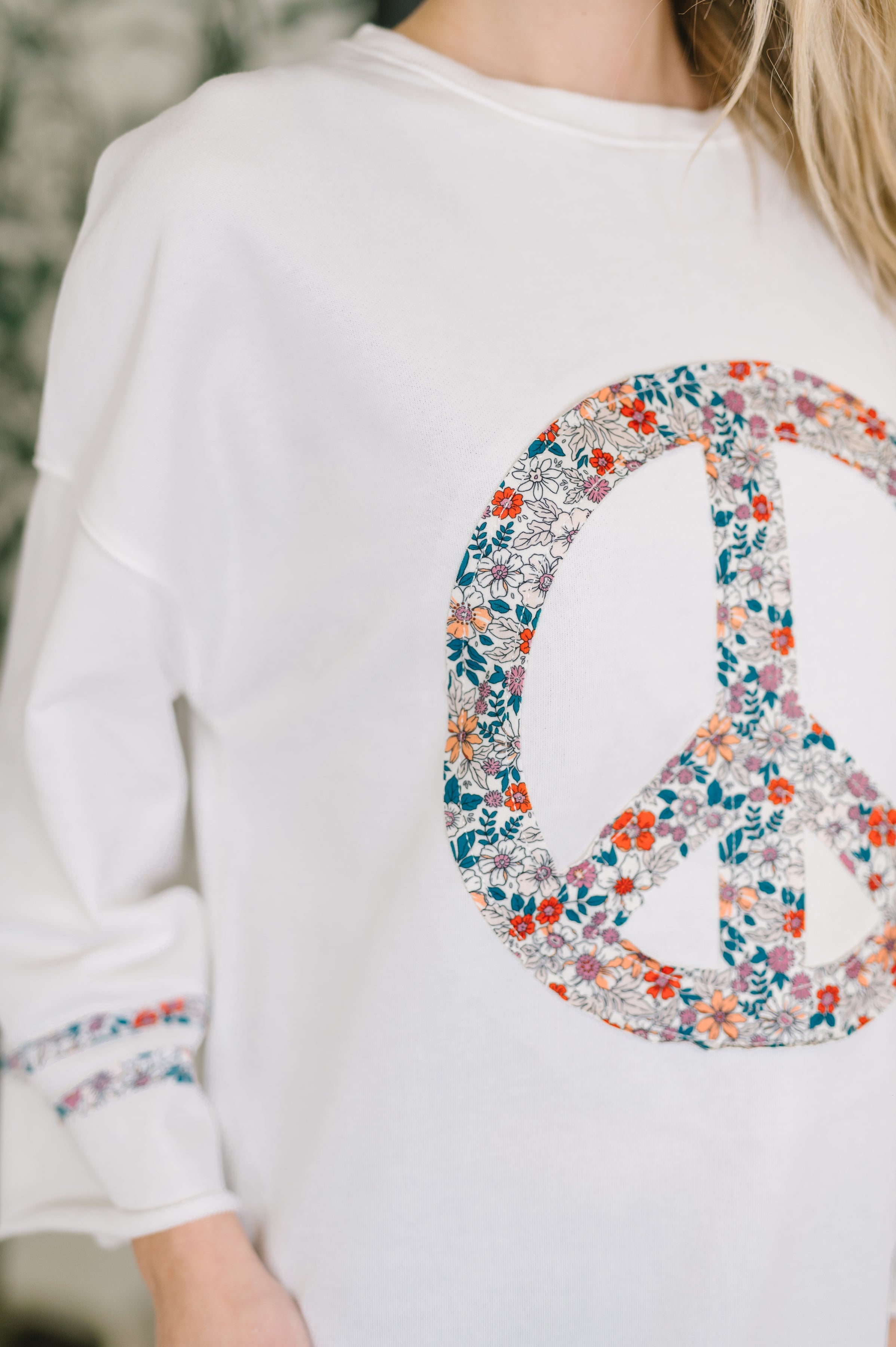Peace, Love, and Flowers Peace Sign Top - Charming Charlie