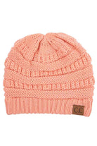Peach C.C Ribbed Knit Solid Color Beanie offers a timeless design with durable ribbed knitting, ensuring a snug and comfortable fit. Crafted for warmth and versatility, this beanie is perfect for everyday wear, providing reliable protection against cold weather while maintaining a sleek, minimalist style that complements any outfit. Its solid color adds understated appeal, making it an essential accessory for both casual and outdoor use. 