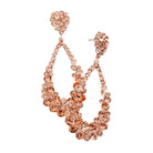 Peach Crystal Bubble Cluster Teardrop Evening Earrings, These gorgeous Crystal pieces will show your class in any special occasion. The elegance of these crystal evening earrings goes unmatched. Perfect jewelry to enhance your look. Awesome gift for birthday, Anniversary, Valentine‚Äôs Day or any special occasion.