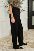 Peachy Keen Straight Leg Trousers in Black - Charming Charlie