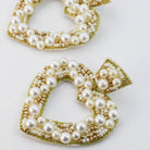 Pearl Heart Earrings C7 - Charming Charlie