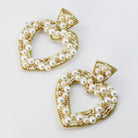 Pearl Heart Earrings C7 - Charming Charlie