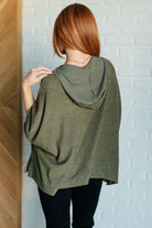 Perfectly Poised Hooded Poncho in Olive - Charming Charlie