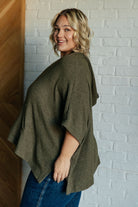 Perfectly Poised Hooded Poncho in Olive - Charming Charlie