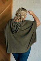 Perfectly Poised Hooded Poncho in Olive - Charming Charlie