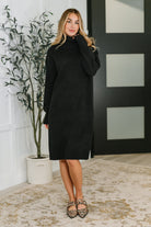 Personal Assistant Turtleneck Dress in Black - Charming Charlie