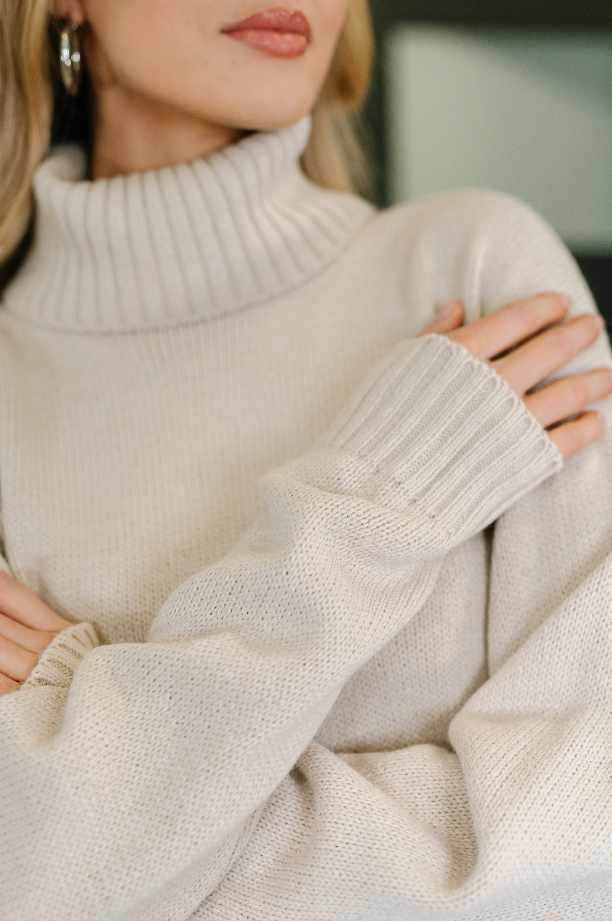 Personal Assistant Turtleneck Dress in Sand Beige - Charming Charlie