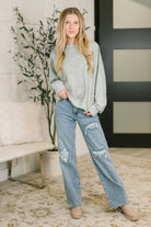 Petal Poise Floral Applique Pullover in Ivy - Charming Charlie