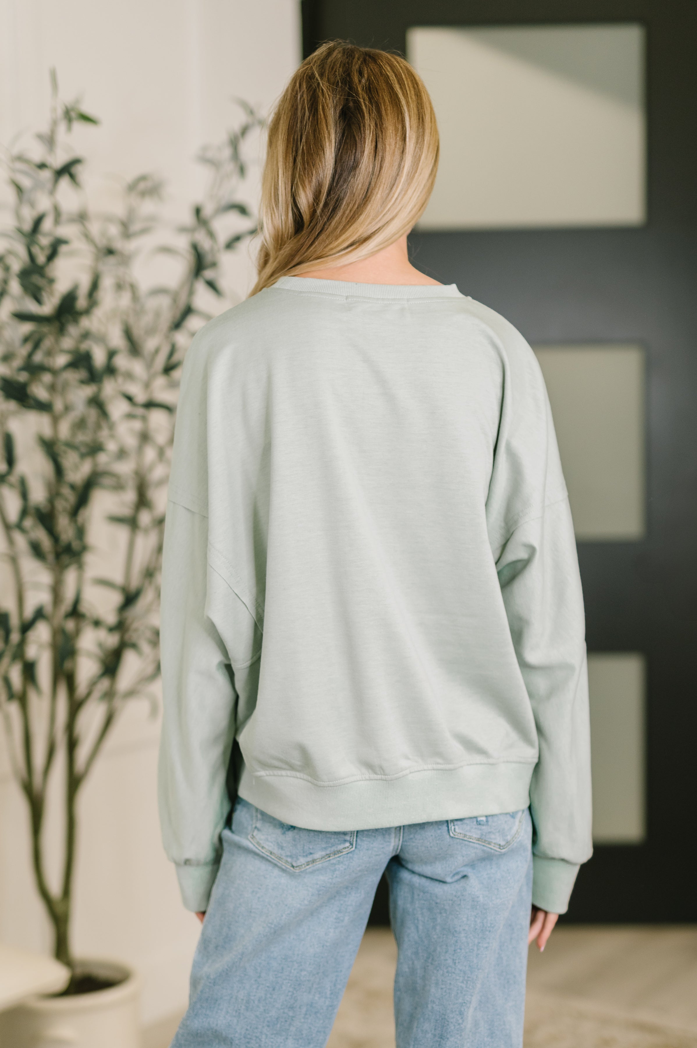 Petal Poise Floral Applique Pullover in Ivy - Charming Charlie
