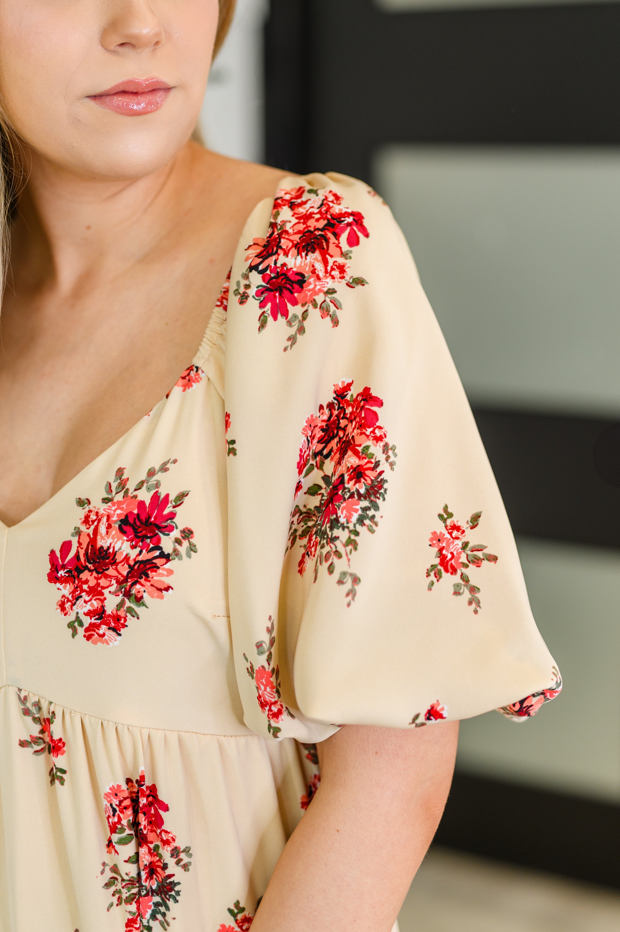 Petals & Postcards Balloon Sleeve Dress - Charming Charlie