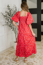 Petals & Promises V-Neck Dress in Red Multi - Charming Charlie