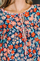 Petal to the Metal Flutter Sleeve Dress in Navy/Coral - Charming Charlie