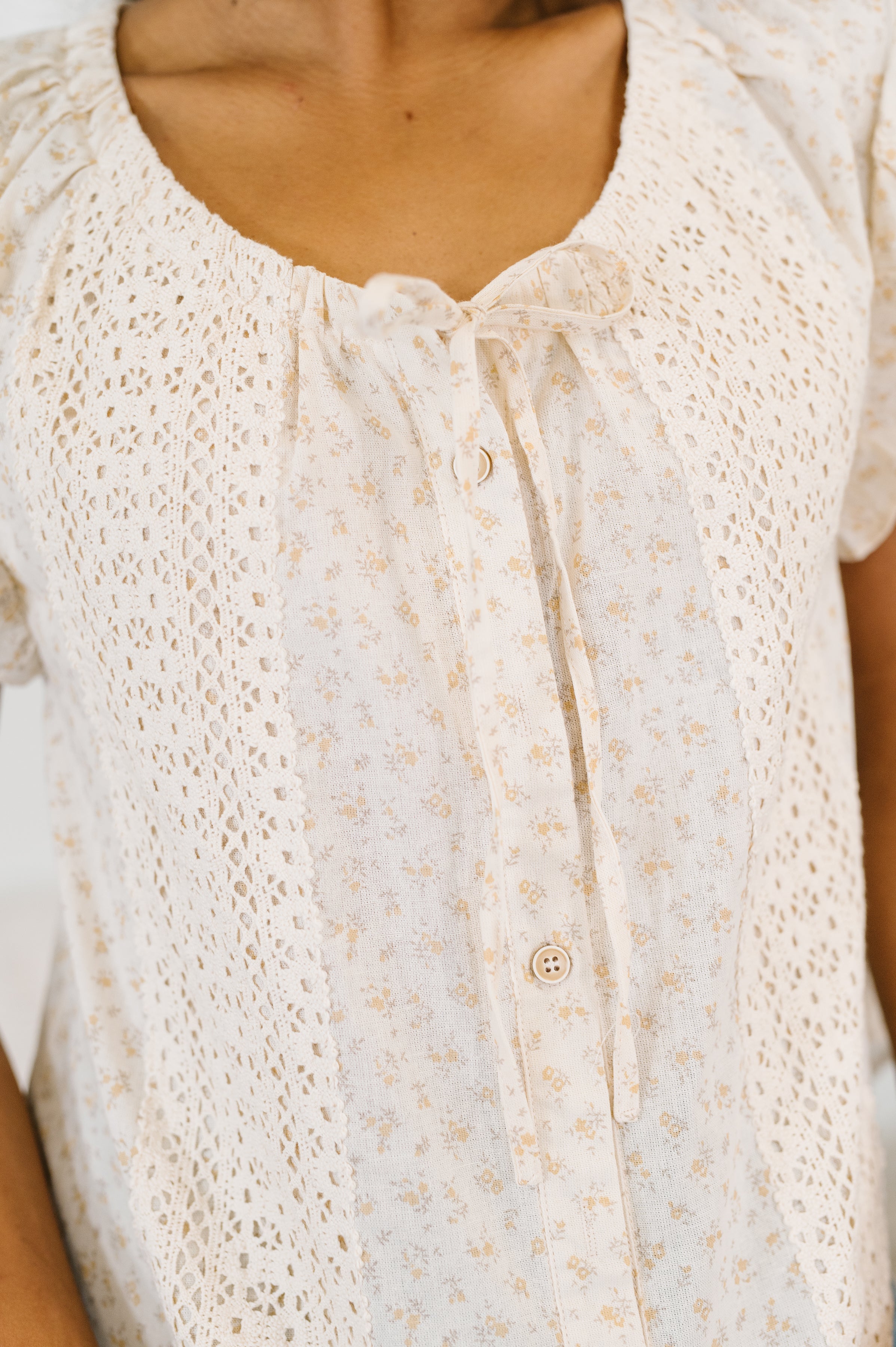 Picnic Petal Lace Detail Top - Charming Charlie