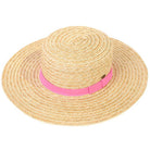 Pink CC Boater Sunhat with Solid, fashionable design and vibrant color will make you more attractive. It's a great accessory for any outfit. Whether you‚Äôre basking under the summer sun at the beach, lounging by the pool, or kicking back with friends at the lake. Perfect gifts for Prom, birthdays, holidays, or any occasion.